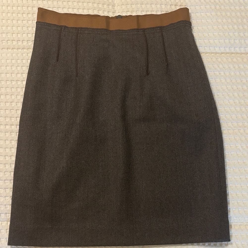 LOFT Wool Skirt – Size 0 – Brown Fall Workwear Capsule Wardrobe